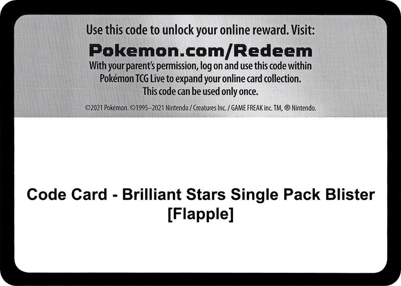 Code Card Brilliant Stars Single Pack Blister Flapple [SWSH09]