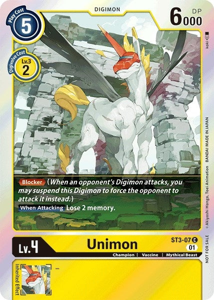 Image for Unimon - ST3-07 (Official Tournament Pack Vol.4) [Starter Deck 03: Heaven's Yellow]