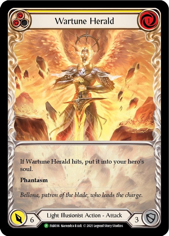 Image for Wartune Herald (Yellow) (Extended Art) [Flesh and Blood: Promo Cards]