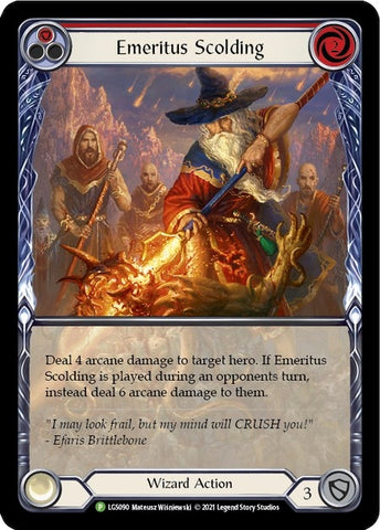 Emeritus Scolding (Red Extended Art) [LGS090] (Promo)  Rainbow Foil
