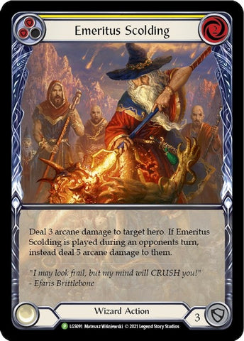 Emeritus Scolding (Yellow Extended Art) [LGS091] (Promo)  Rainbow Foil