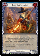 Image for Emeritus Scolding (Blue) (Extended Art) [Flesh and Blood: Promo Cards]