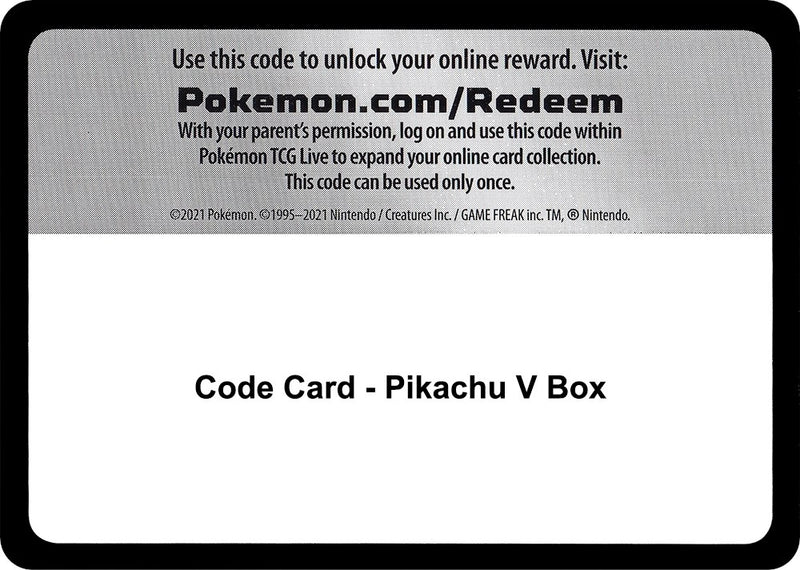 Code Card Pikachu V Box [MCAP]