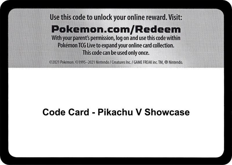 Code Card Pikachu V Showcase [MCAP]