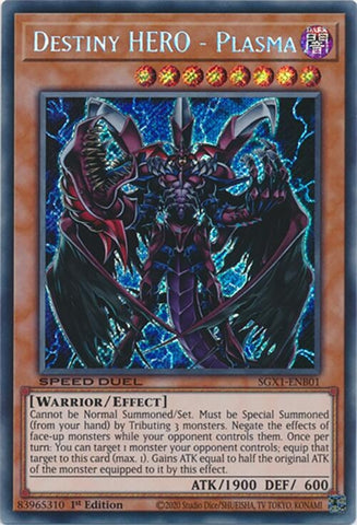 Destiny HERO Plasma Secret Rare (SGX1-ENB01)