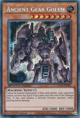 Ancient Gear Golem Secret Rare (SGX1-END01)