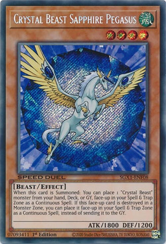 Crystal Beast Sapphire Pegasus Secret Rare (SGX1-ENF08)