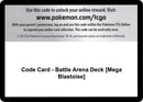 Code Card Battle Arena Deck Mega Blastoise [CES]