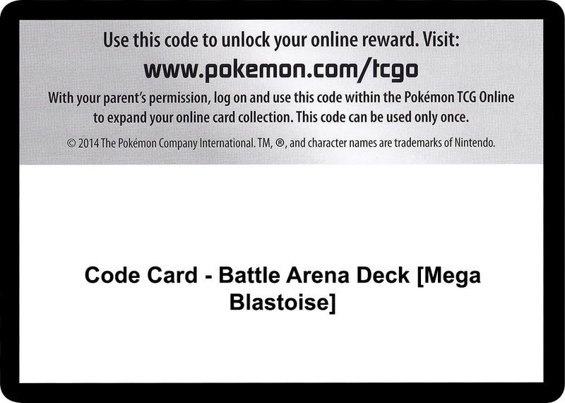 Code Card Battle Arena Deck Mega Blastoise [CES]
