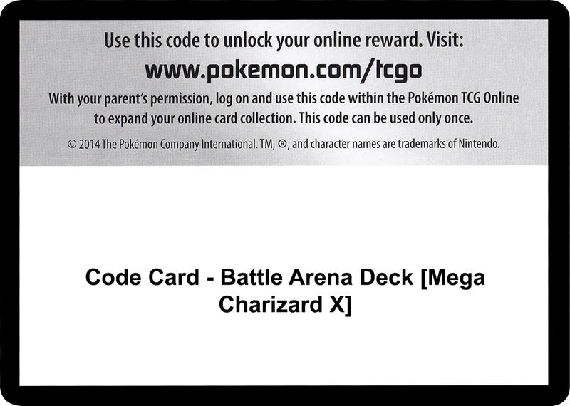 Code Card Battle Arena Deck Mega Charizard X [CES]