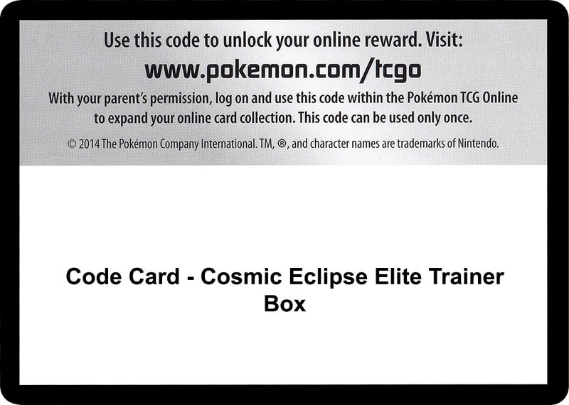 Code Card Cosmic Eclipse Elite Trainer Box [SM12]
