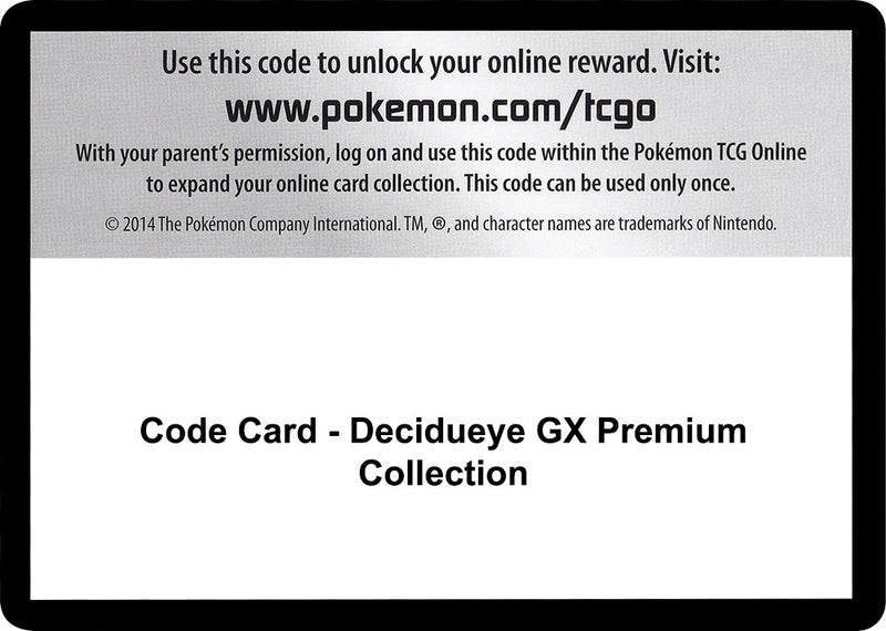 Code Card Decidueye GX Premium Collection [SM02]