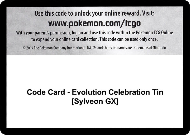 Code Card Evolution Celebration Tin Sylveon GX [CES]
