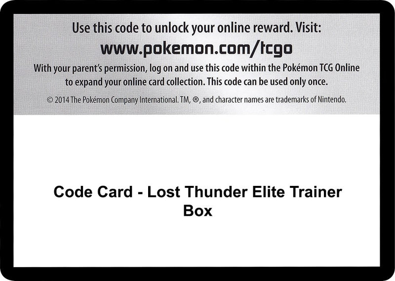 Code Card Lost Thunder Elite Trainer Box [SM8]