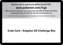 Code Card Solgaleo GX Challenge Box [CES]