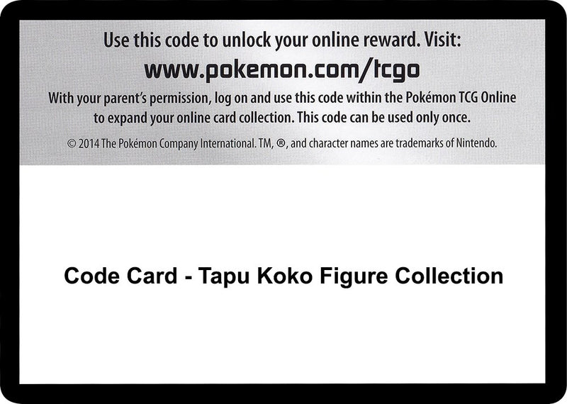 Code Card Tapu Koko Figure Collection [SM02]