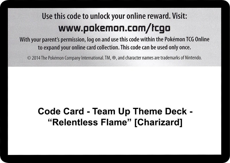 Code Card Team Up Theme Deck Relentless Flame Charizard [SM9]