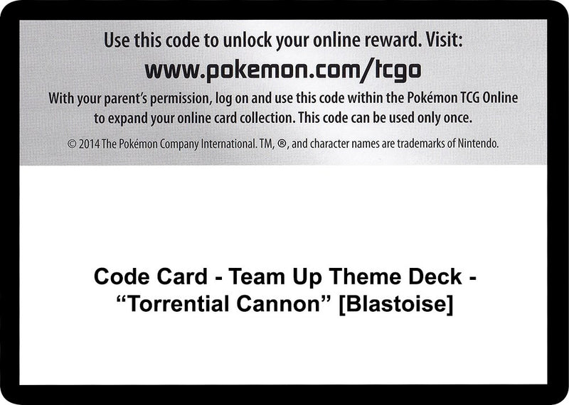 Code Card Team Up Theme Deck Torrential Cannon Blastoise [SM9]