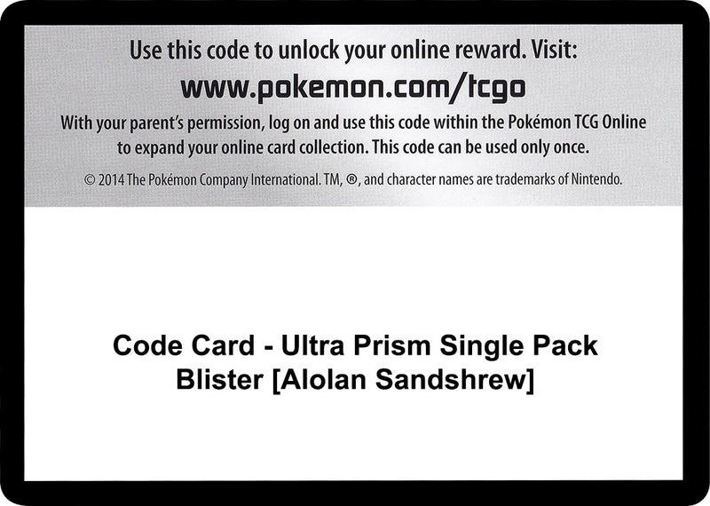 Code Card Ultra Prism Single Pack Blister Alolan Sandshrew [SM05]