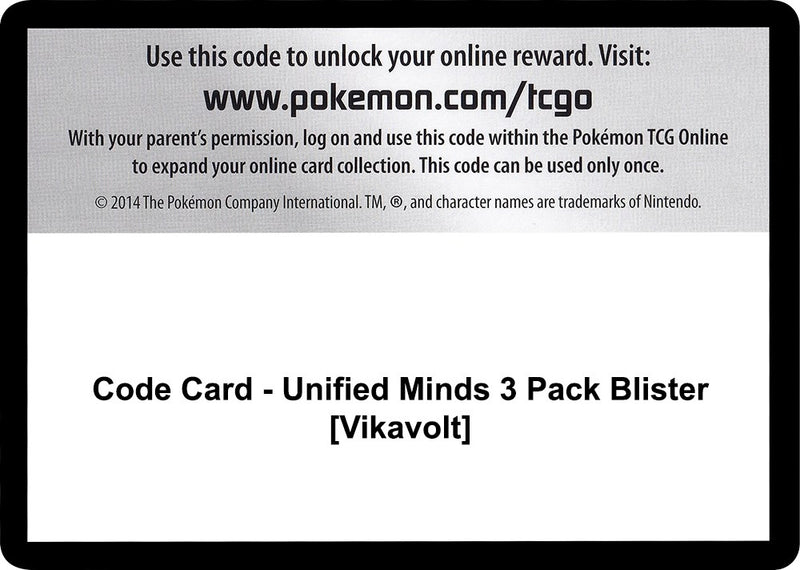 Code Card Unified Minds 3 Pack Blister Vikavolt [SM11]