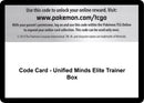Code Card Unified Minds Elite Trainer Box [SM11]