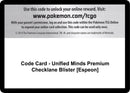 Code Card Unified Minds Premium Checklane Blister Espeon [SM11]