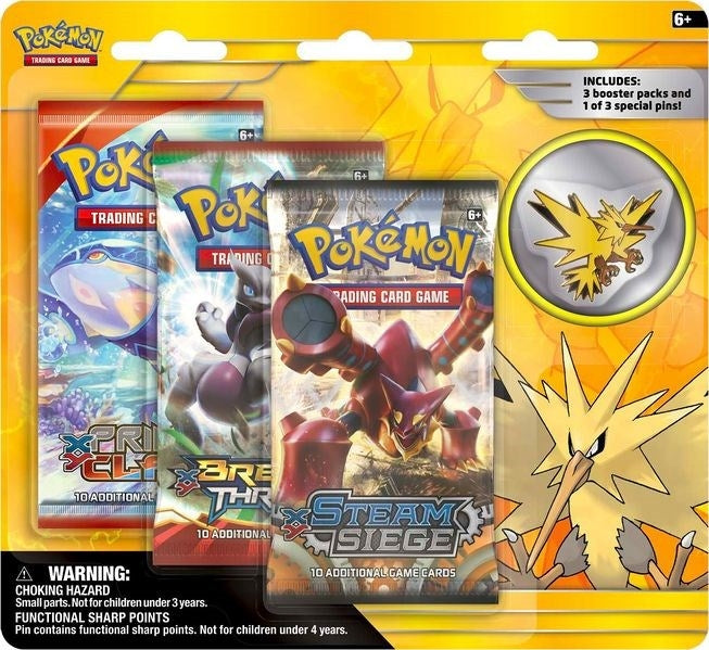 Legendary Birds Pin 3 Pack Blister Zapdos Pin [MCAP]