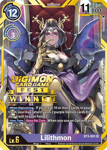 Image for Lilithmon (Digimon Card Game Fest 2022 Winner) [Release Special Booster]