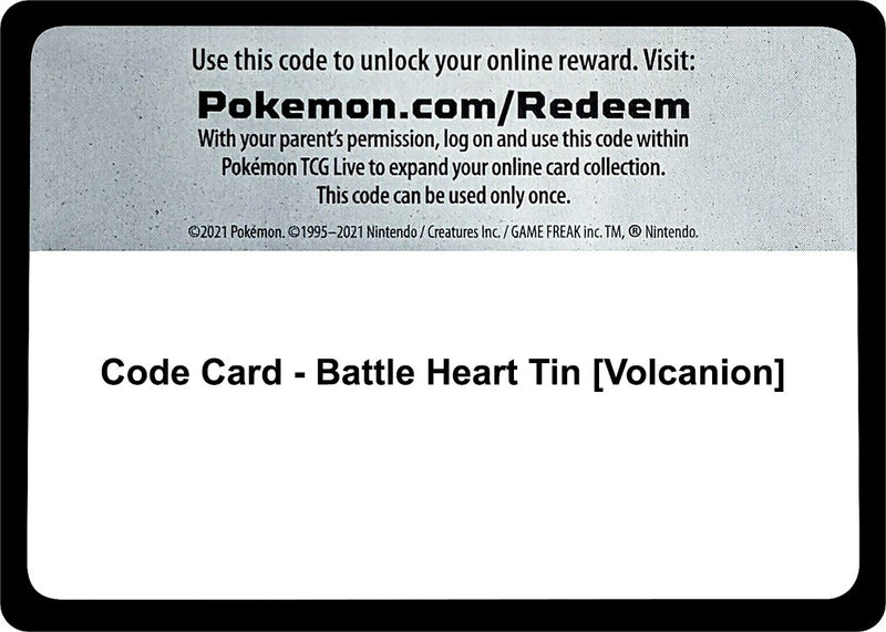 Code Card Battle Heart Tin Volcanion [MCAP]