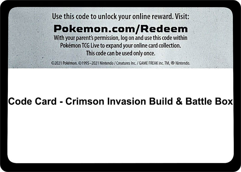 Code Card Crimson Invasion Build and Battle Box [MCAP]