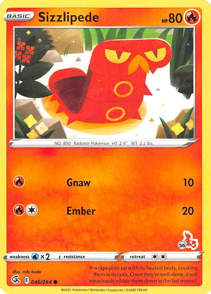 Sizzlipede 046 264 56 Cinderace Stamped (046/264) [BA22]