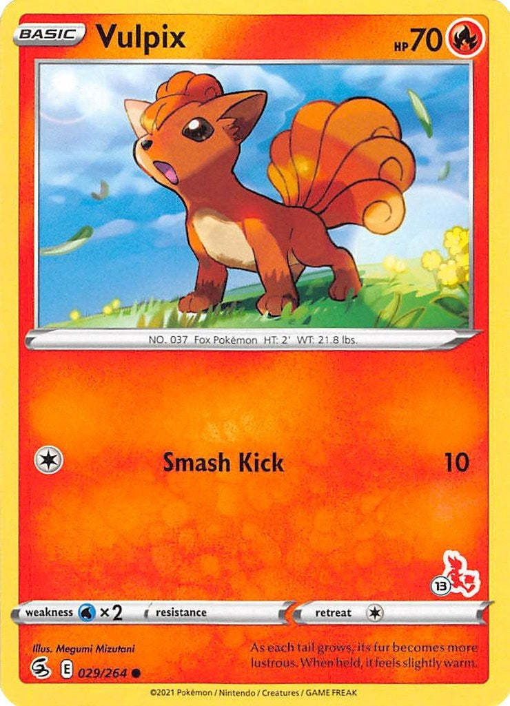 Vulpix 029 264 13 Cinderace Stamped (029/264) [BA22]