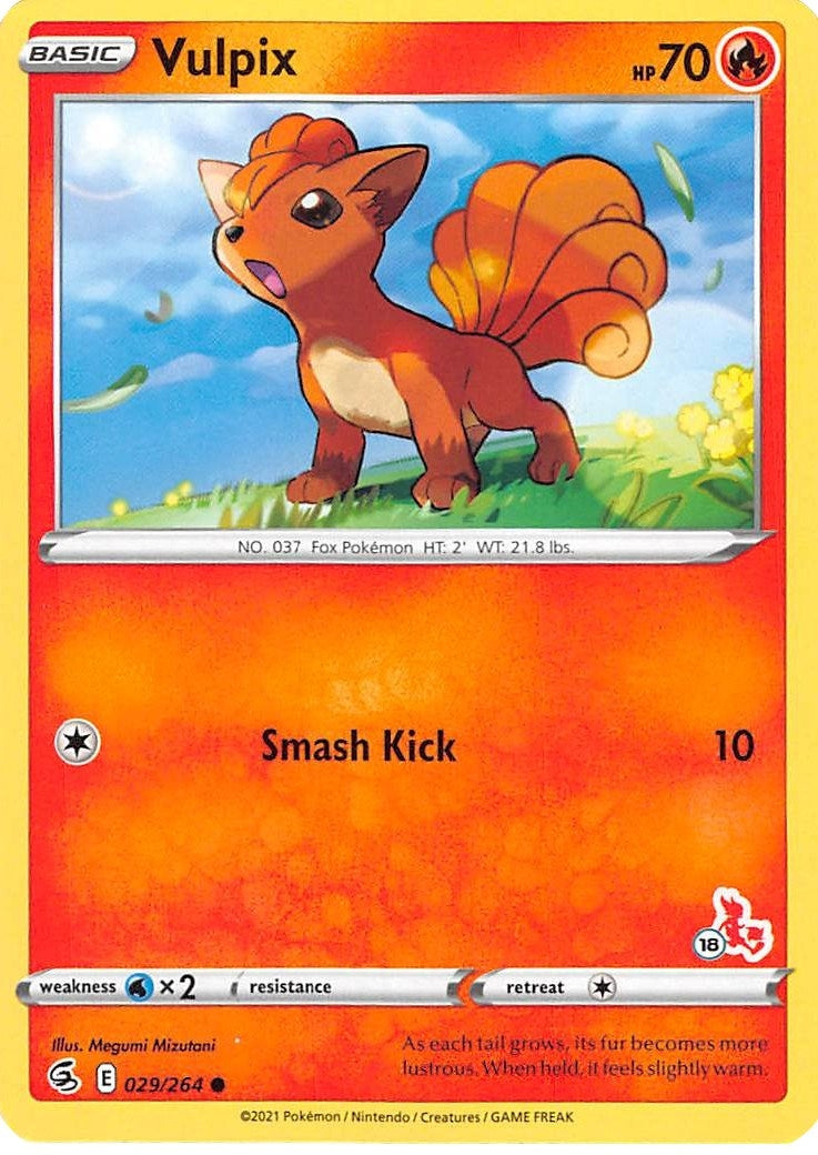 Vulpix 029 264 18 Cinderace Stamped (029/264) [BA22]