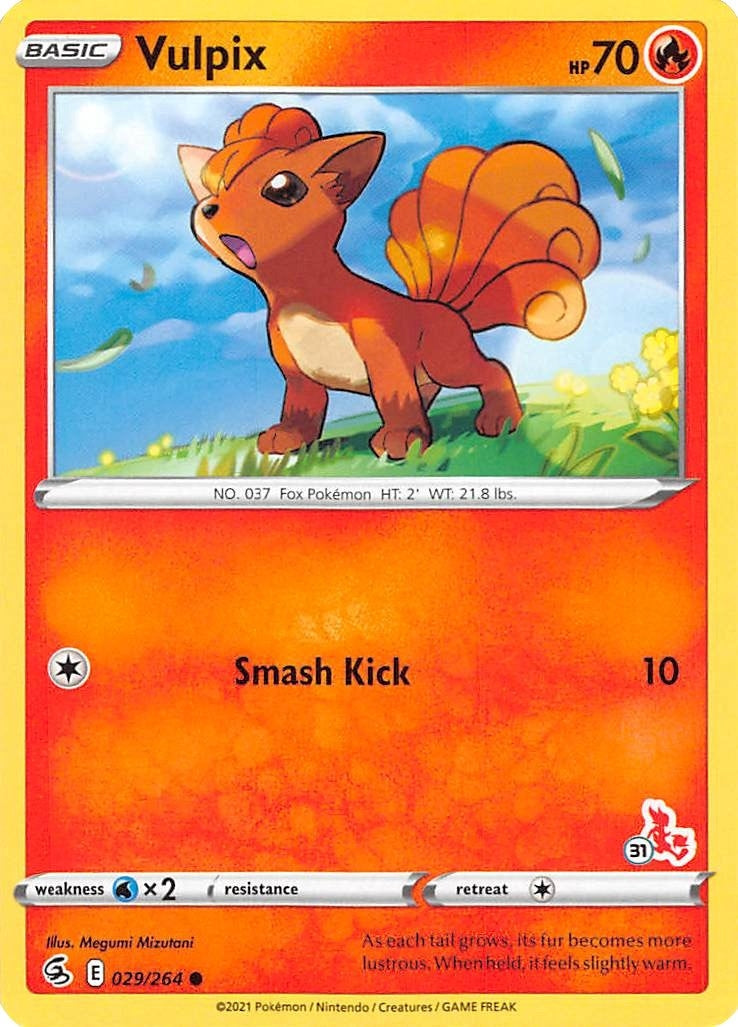 Vulpix 029 264 31 Cinderace Stamped (029/264) [BA22]