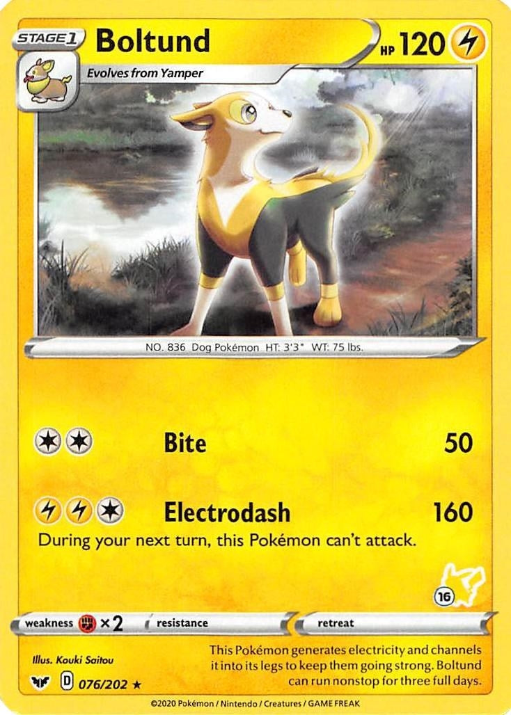 Boltund 076 202 16 Pikachu Stamped (076/202) [BA22]