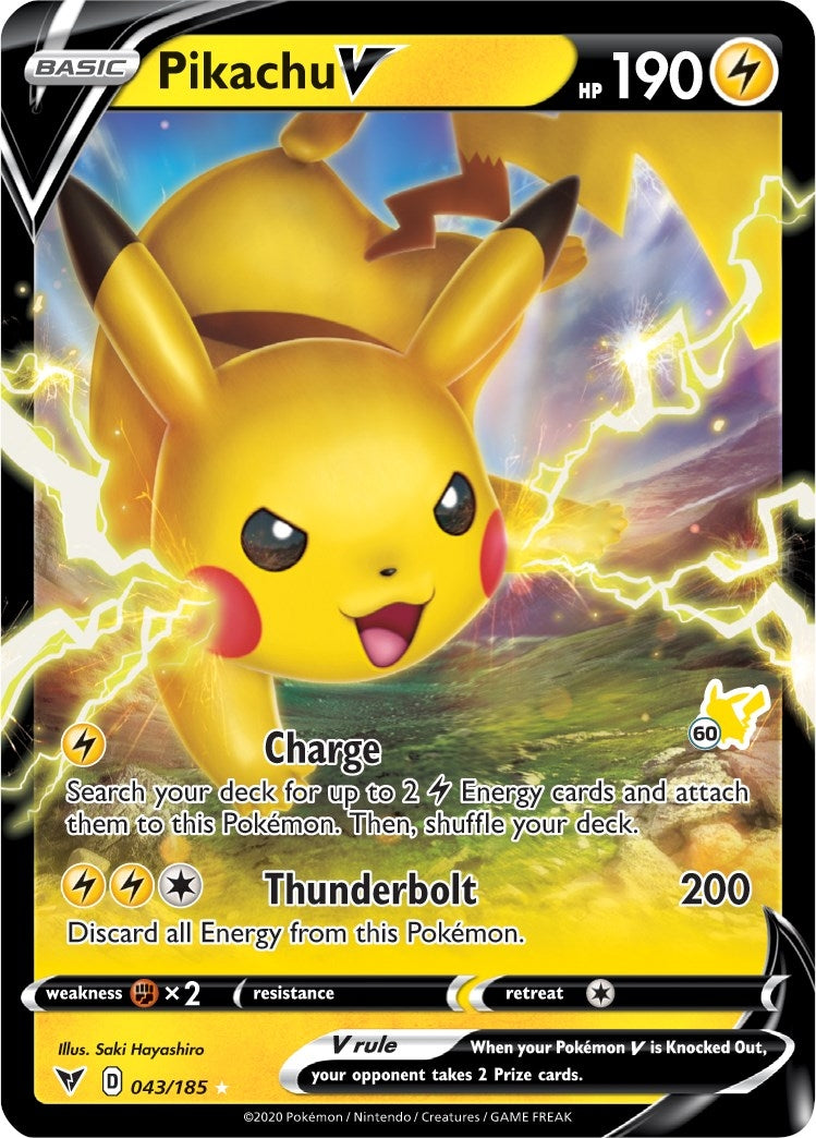 Pikachu V 043 185 60 Pikachu Stamped (043/185) [BA22]