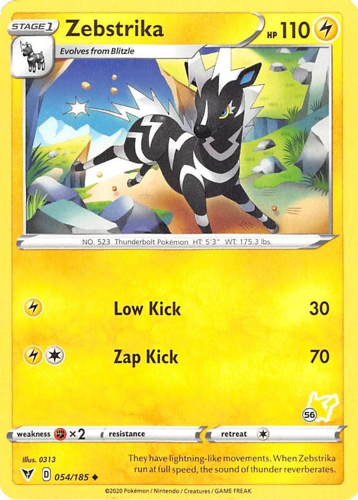 Zebstrika 054 185 56 Pikachu Stamped (054/185) [BA22]