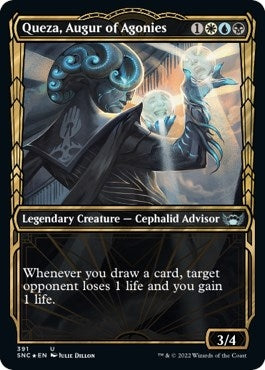 Queza, Augur of Agonies (Showcase Golden Age Gilded Foil) [Streets of New Capenna]