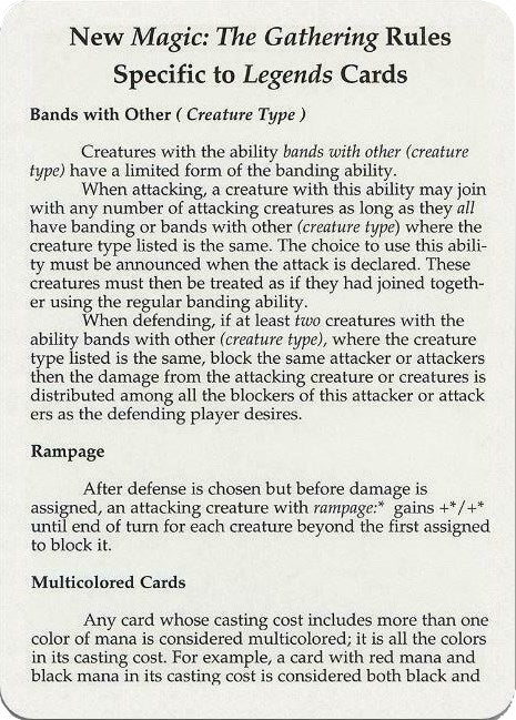 Legends Rules Card [LEG]
