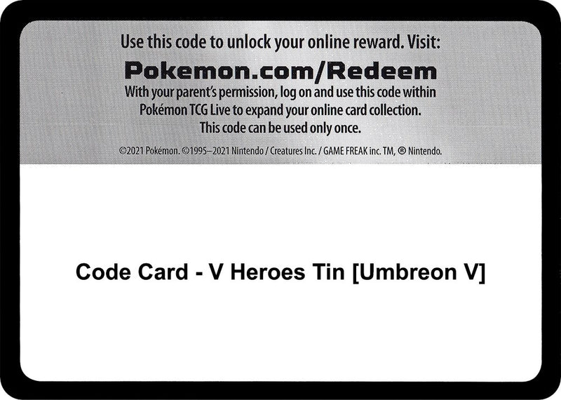 Code Card V Heroes Tin Umbreon V [MCAP]