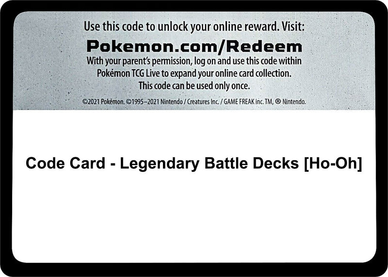 Code Card Legendary Battle Decks Ho Oh [SM02]