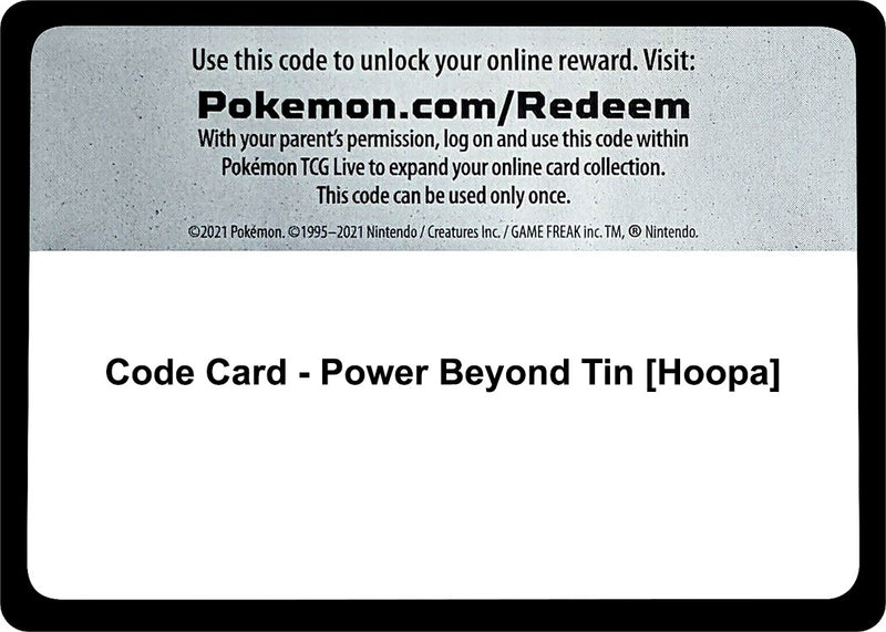 Code Card Power Beyond Tin Hoopa [MCAP]