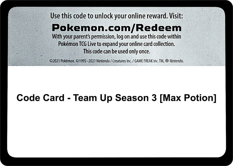 Code Card Team Up Season 3 Max Potion [SM9]