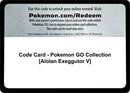 Code Card Pokemon GO Collection Alolan Exeggutor V [PGO]