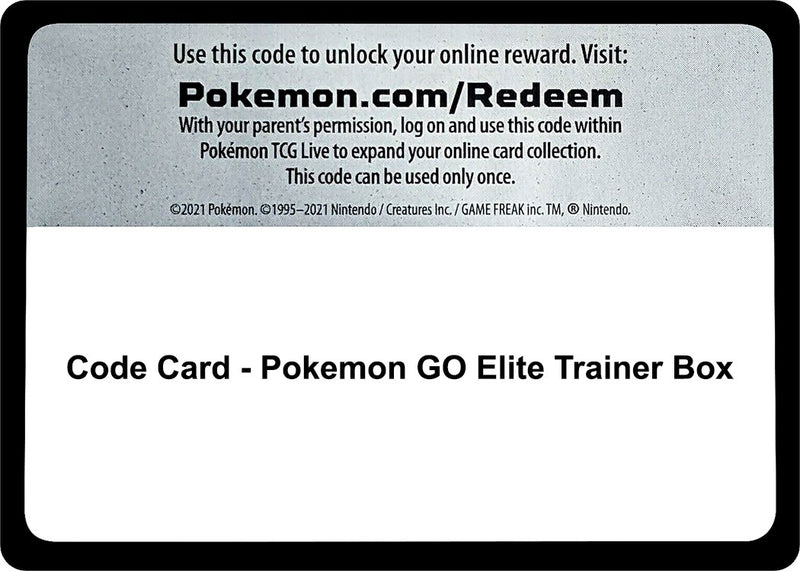 Code Card Pokemon GO Elite Trainer Box [PGO]