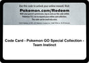 Code Card Pokemon GO Special Collection Team Instinct [PGO]