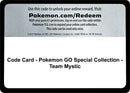 Code Card Pokemon GO Special Collection Team Mystic [PGO]