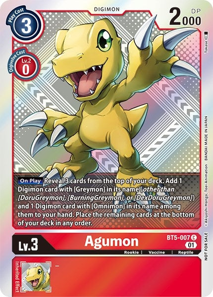 Image for Agumon (New Awakening Pre-Release Tournament Winner Card) [New Awakening Pre-Release Cards]