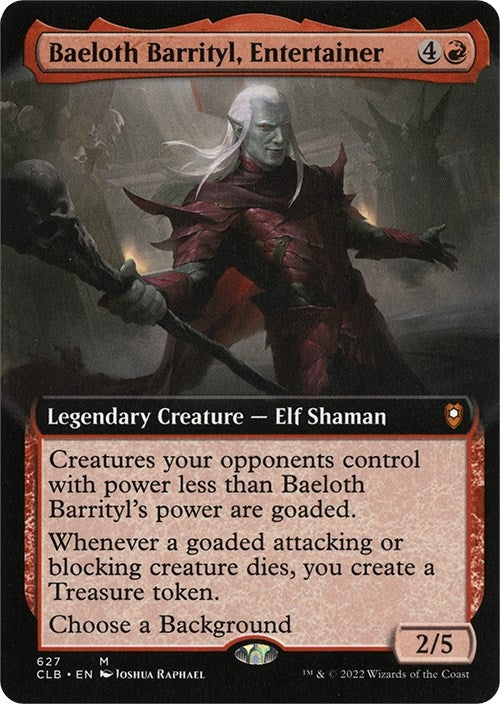 Baeloth Barrityl, Entertainer (Extended Art) [Commander Legends: Battle for Baldur's Gate]