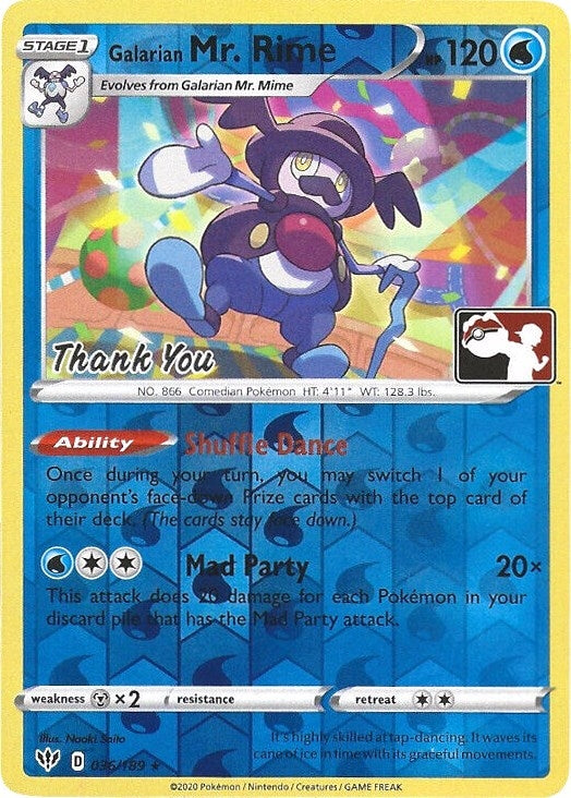 Galarian Mr Rime 036 189 Pokemon League Thank You (036/189) [MCAP]